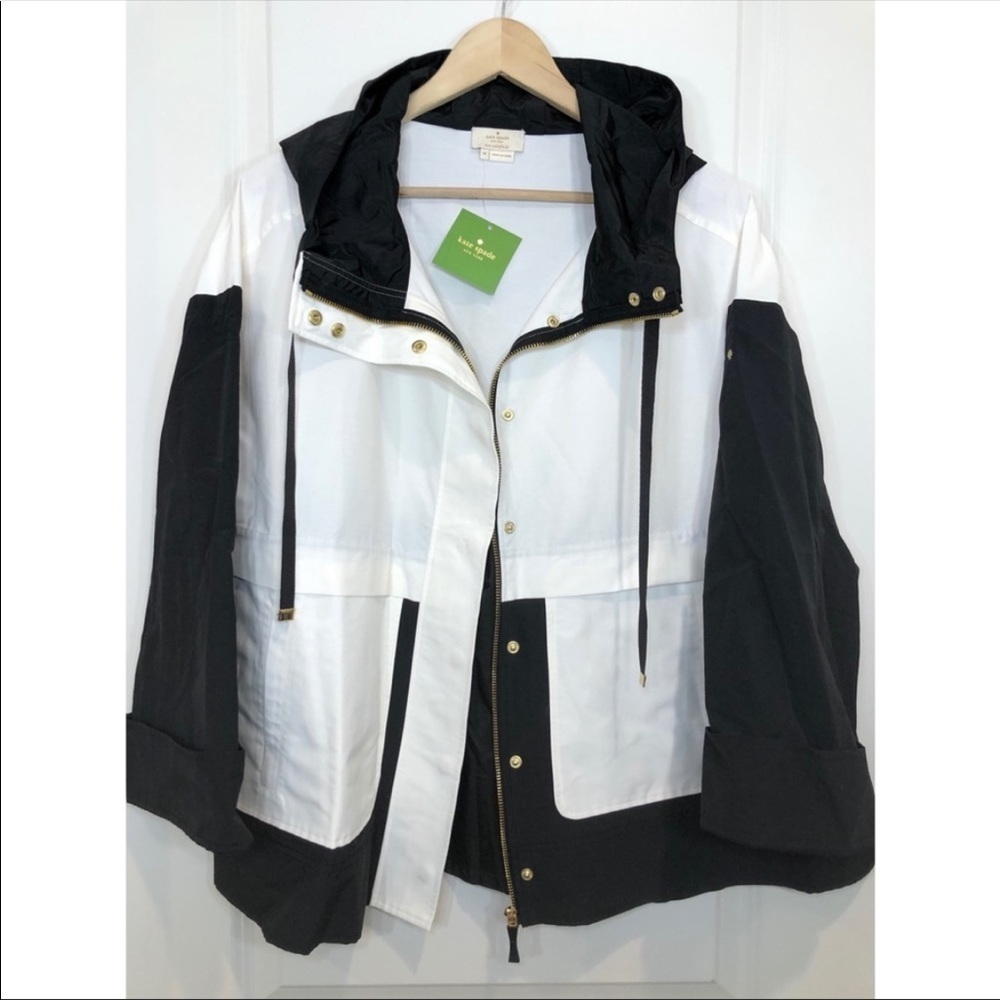 Like new!! Kate Spade Colorblock Mixed Media Anorak Jacket - Picture 2 of 8